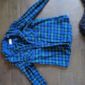 Plaid long sleeve shirt blue/green